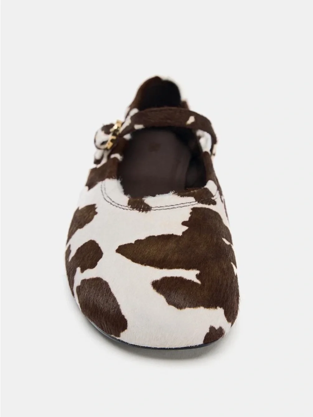 ZARA PRINTED LEATHER BALLET FLATS